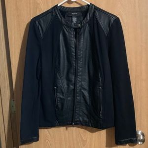 Faux leather & fabric jacket
